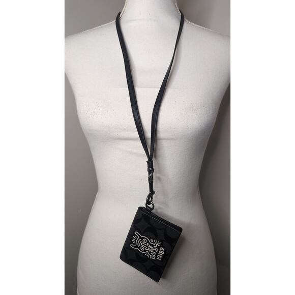 Coach Keith Haring KH89 Monster ID Wallet Lanyard Signature Canvas - Picture 2 of 11